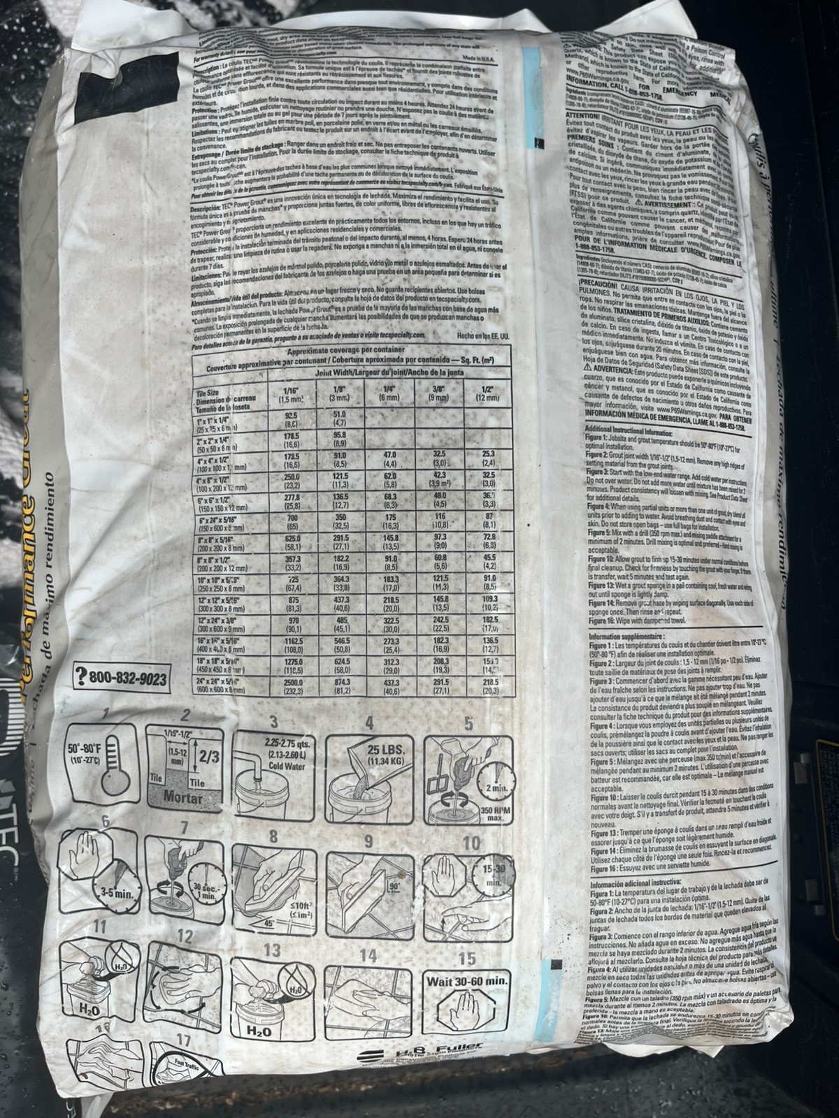 Tec AccuColor 550 Fast Setting Grout Powder 25# lb bag -several color options