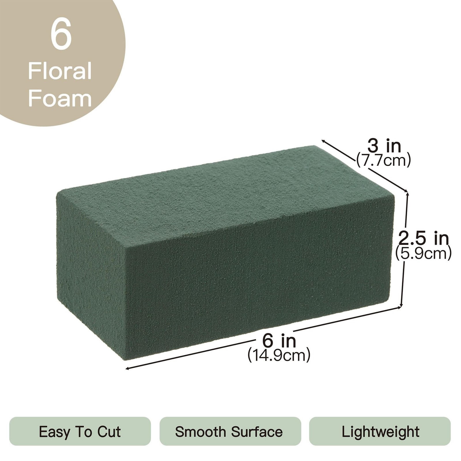 Crafare 6x3x2.5 Inch Wet Floral Foam Blocks Rectangle Small Size Foam Bricks …