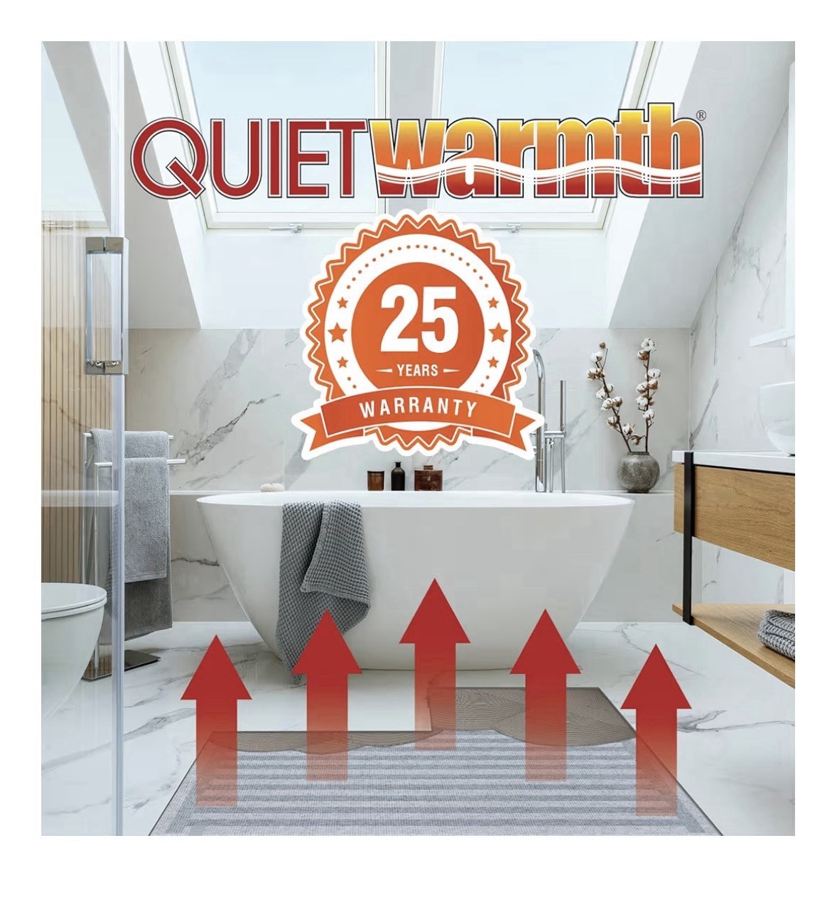 QuietWarmth Tile QWT3X10F240 Radiant Floor Heating Mat for Below Tile, Stone,…