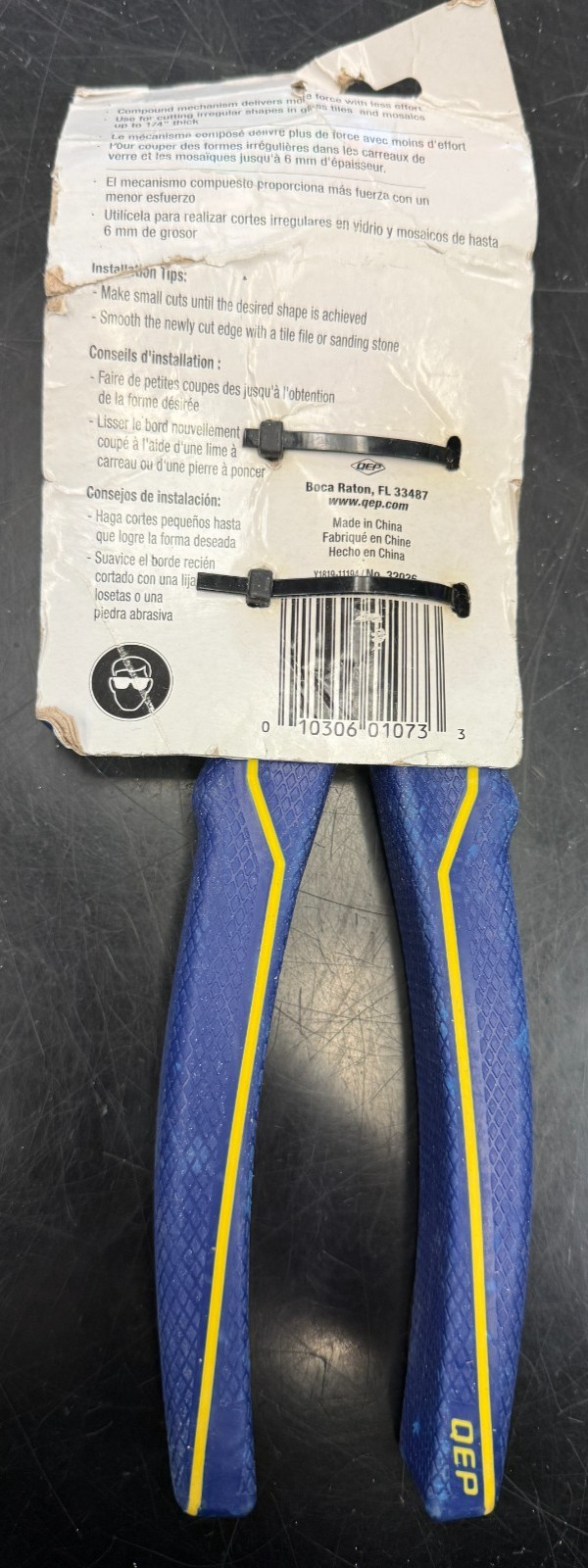 QEP 9 in Compound Tile Nipper w Tungsten Carbide Tips for Tile up to 1/4 in