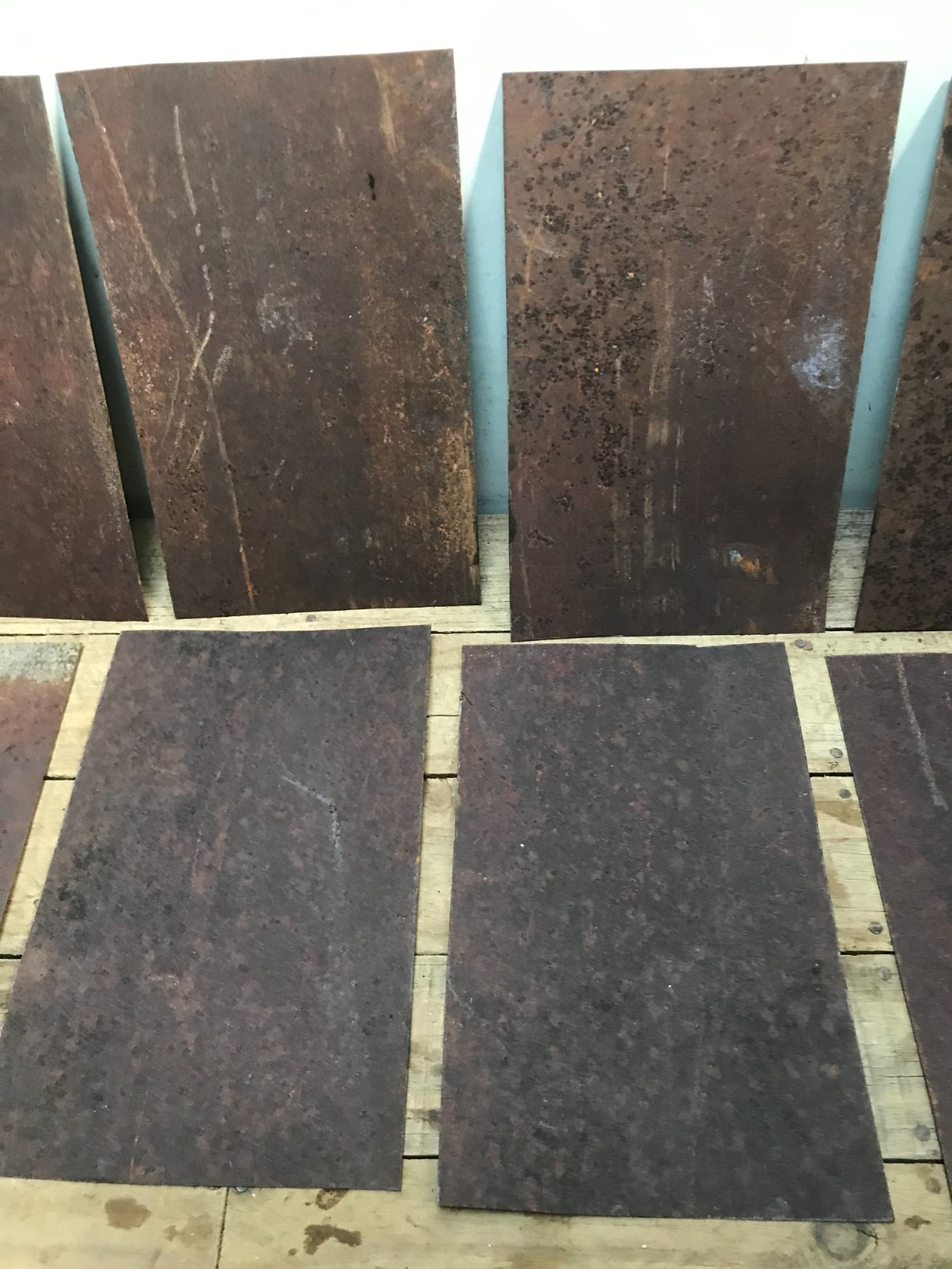 10 Rusty Galvanized Patina Sheet Metal 12″ x 7 1/2 – 8″ Wall Tile Art Garden (D)