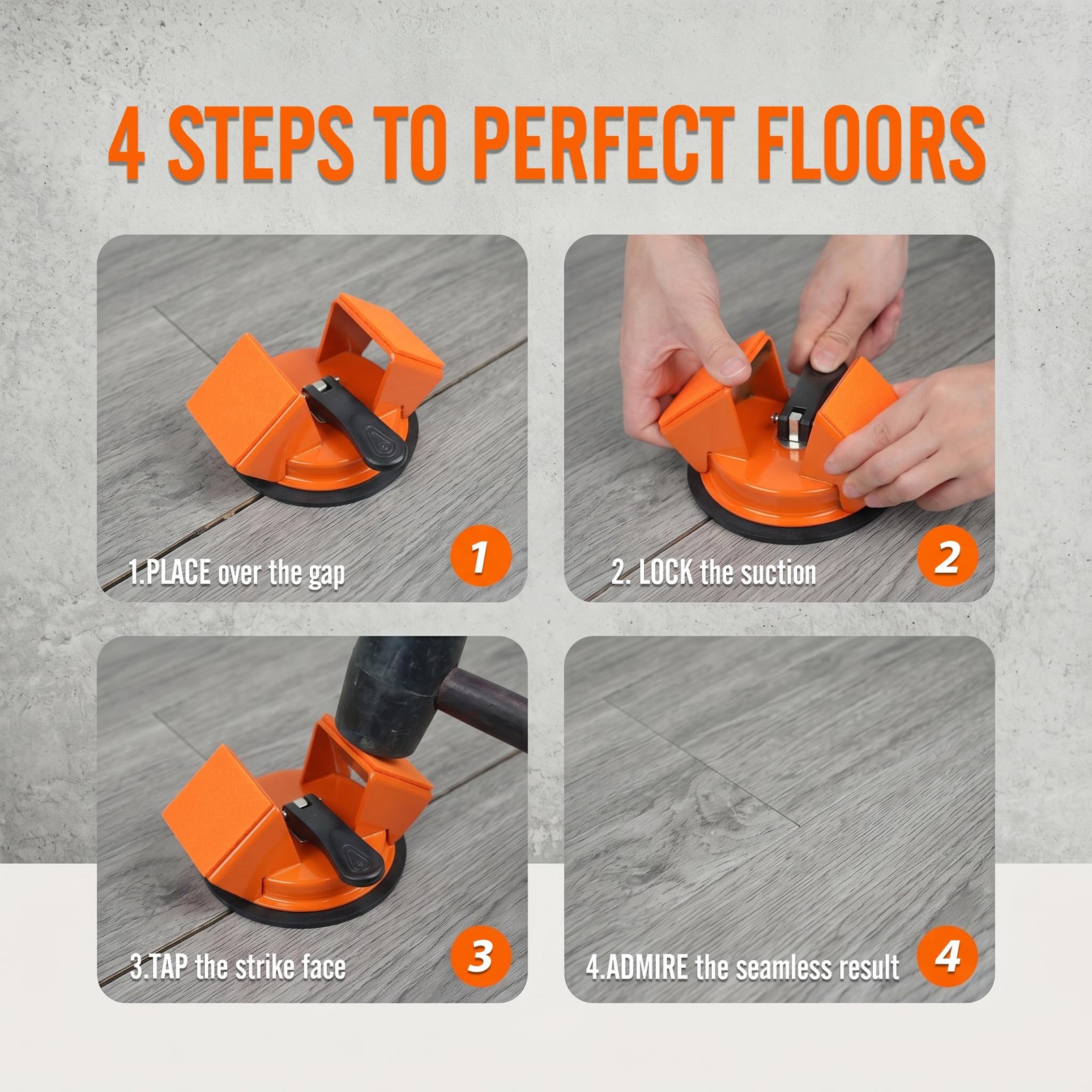 Heavy Duty Floor Gap Fixer Tool for Laminate & Vinyl Flooring, Dual 45° Strik…