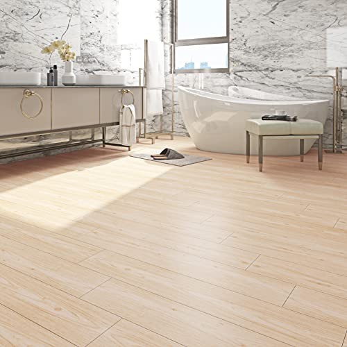 6″x36″ Peel and Stick Wood Planks for Box of 5 Tiles Natural Light Wood Grain
