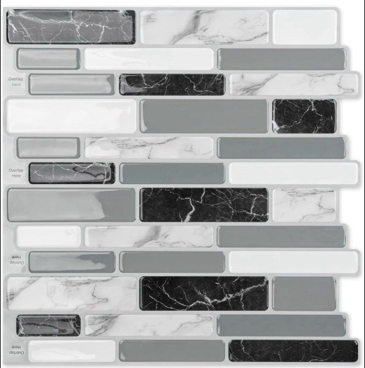 Art3d 10-Sheet Peel and Stick Kitchen Backsplash Tiles 12 X12 Self-Adhesive Wall