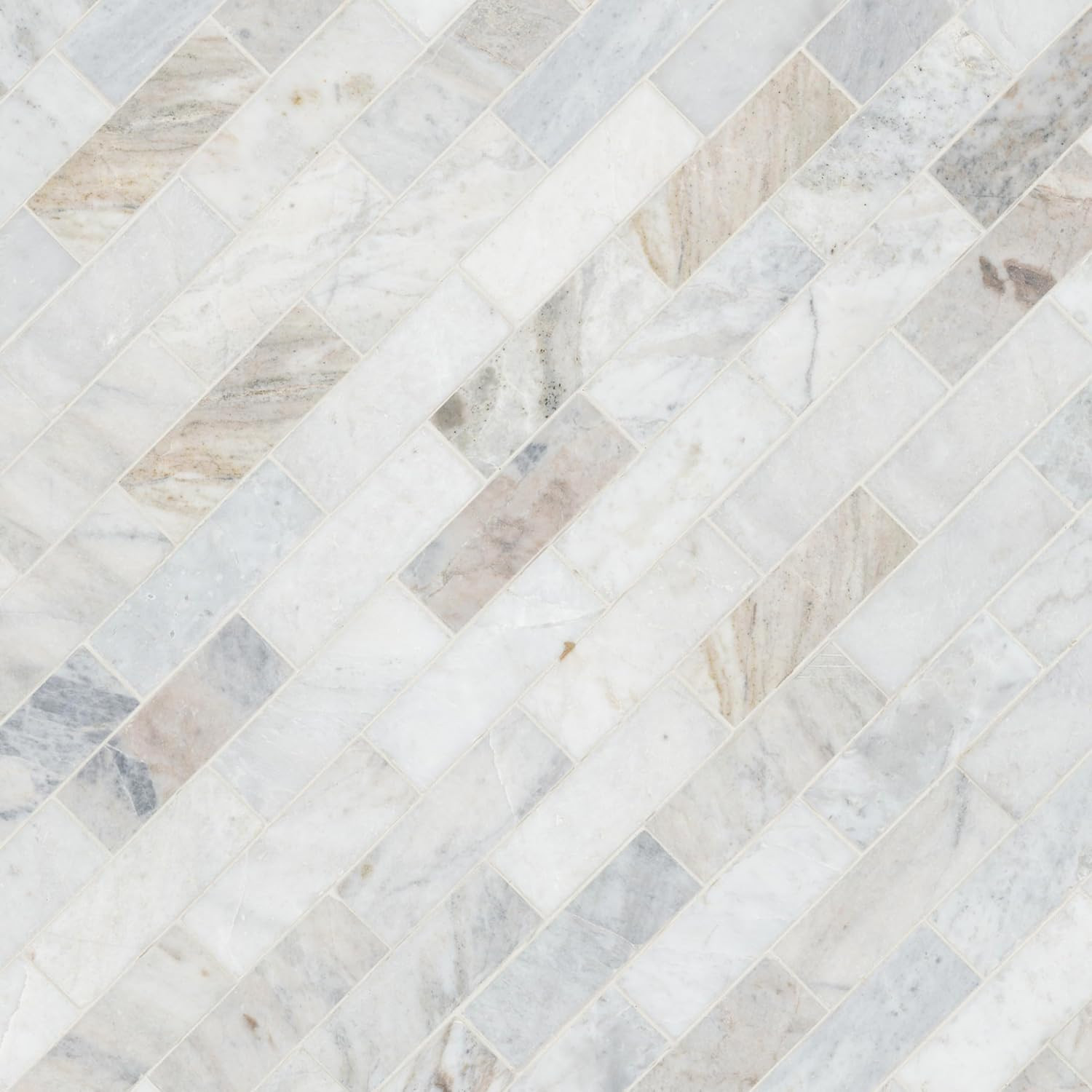 Arabescato Venato White Honed Marble Subway Tile 2×6 for Backsplash & Shower