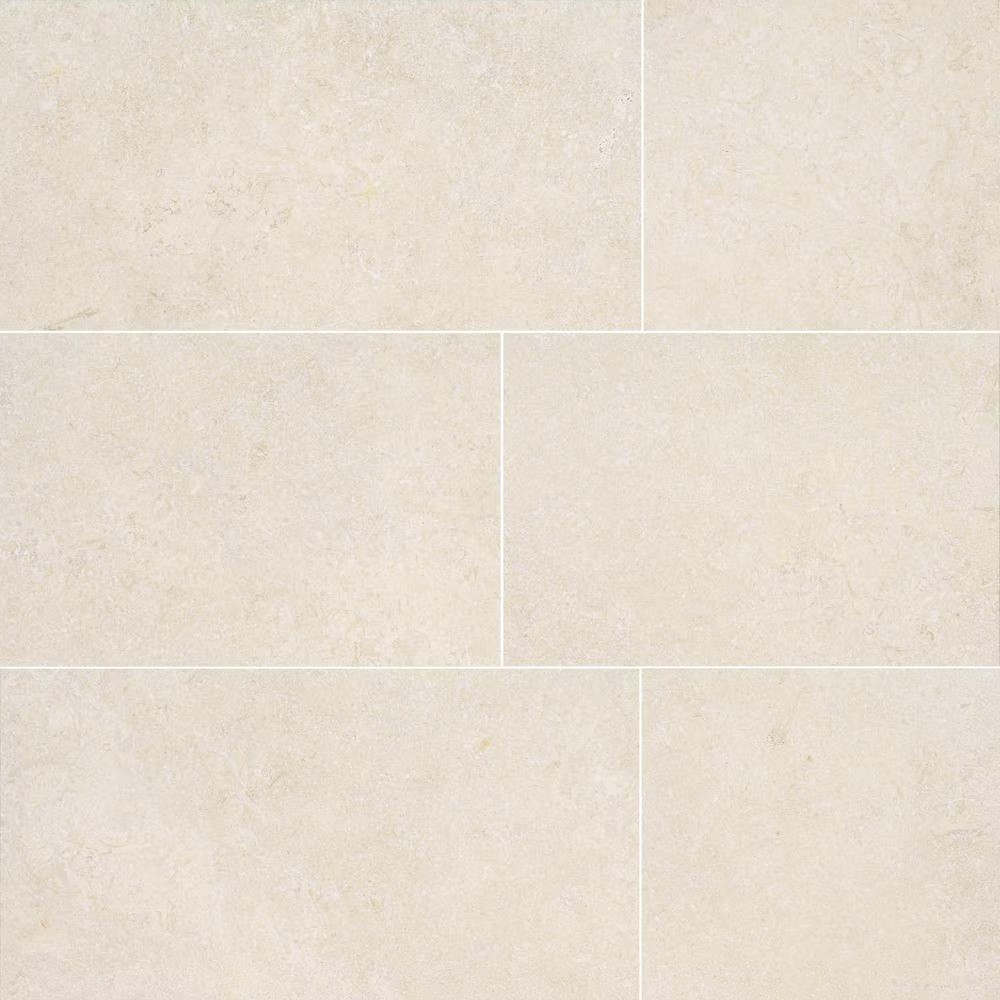 Skye Fossil Pearl 18 In. X 36 In. X 0.43 In. Matte Porcelain Limestone Look Floo