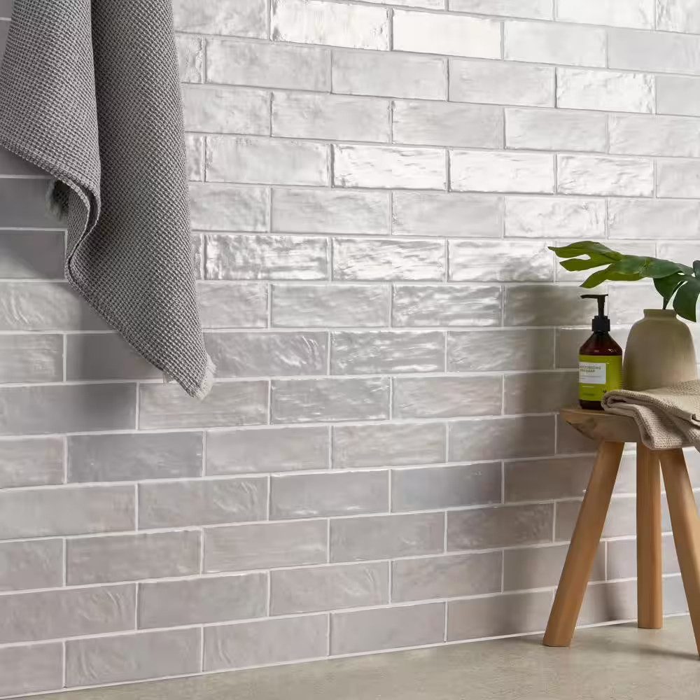 Amagansett Fog Gray 3 In. X 8 In. Mixed Finish Ceramic Subway Wall Tile (5.38 Sq