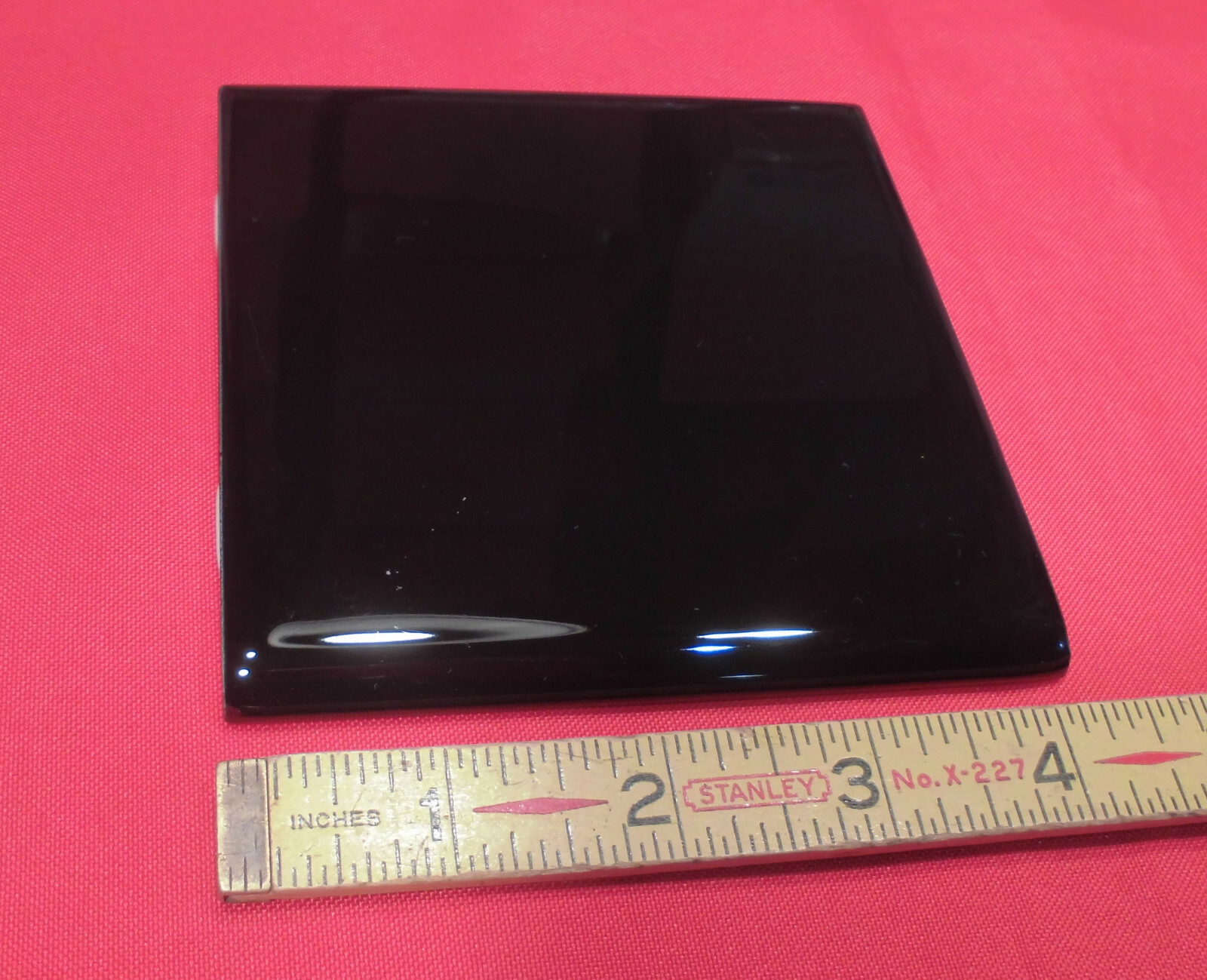 1 pc. *Gloss Black* 4-1/4″ Ceramic Bullnose Tile by American Olean NEW MINT