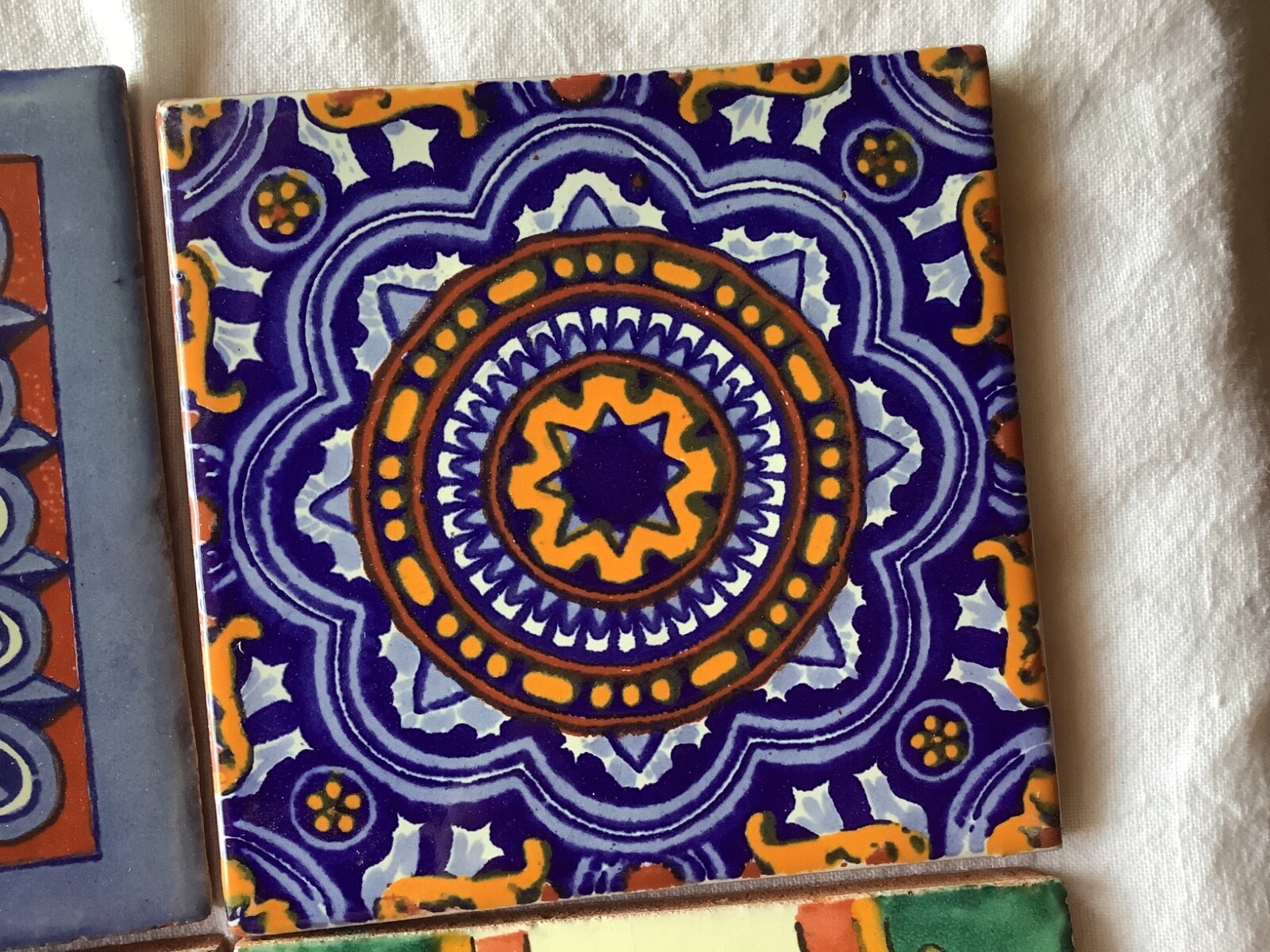 Mexican Tile 4×4″ Various colorful Tiles or Outdoor Coasters Set/4