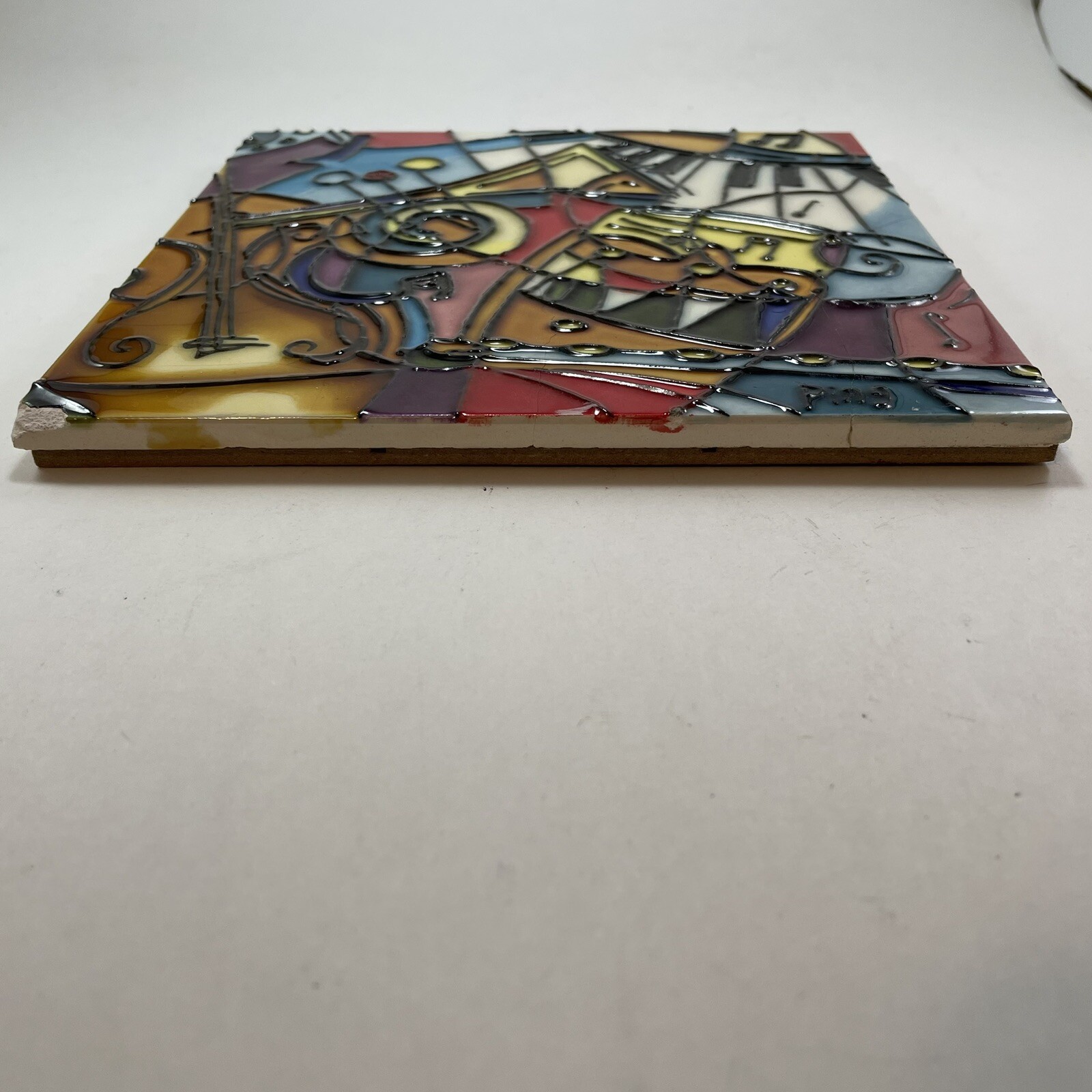Ping 8 x 8″ Music Pattern Ceramic Art Tile Wall Décor and Trivet Hot Plate