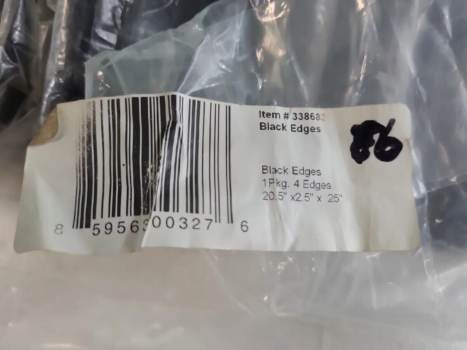 PERFECTION 338683 BLACK BLACKSTONE FLOOR Tile-2.5″ EDGES-LOT OF 16 EDGES