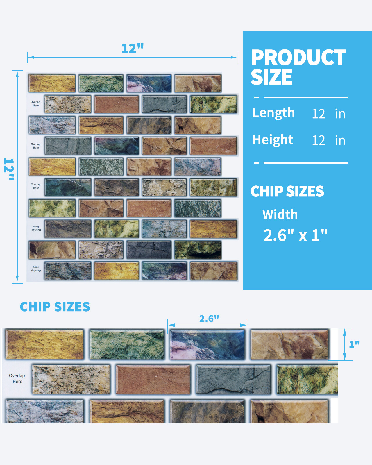 Art3d 10pack 12″ x 12″ Peel and Stick Tile Vinyl Sticker for Kitchen Backsplash