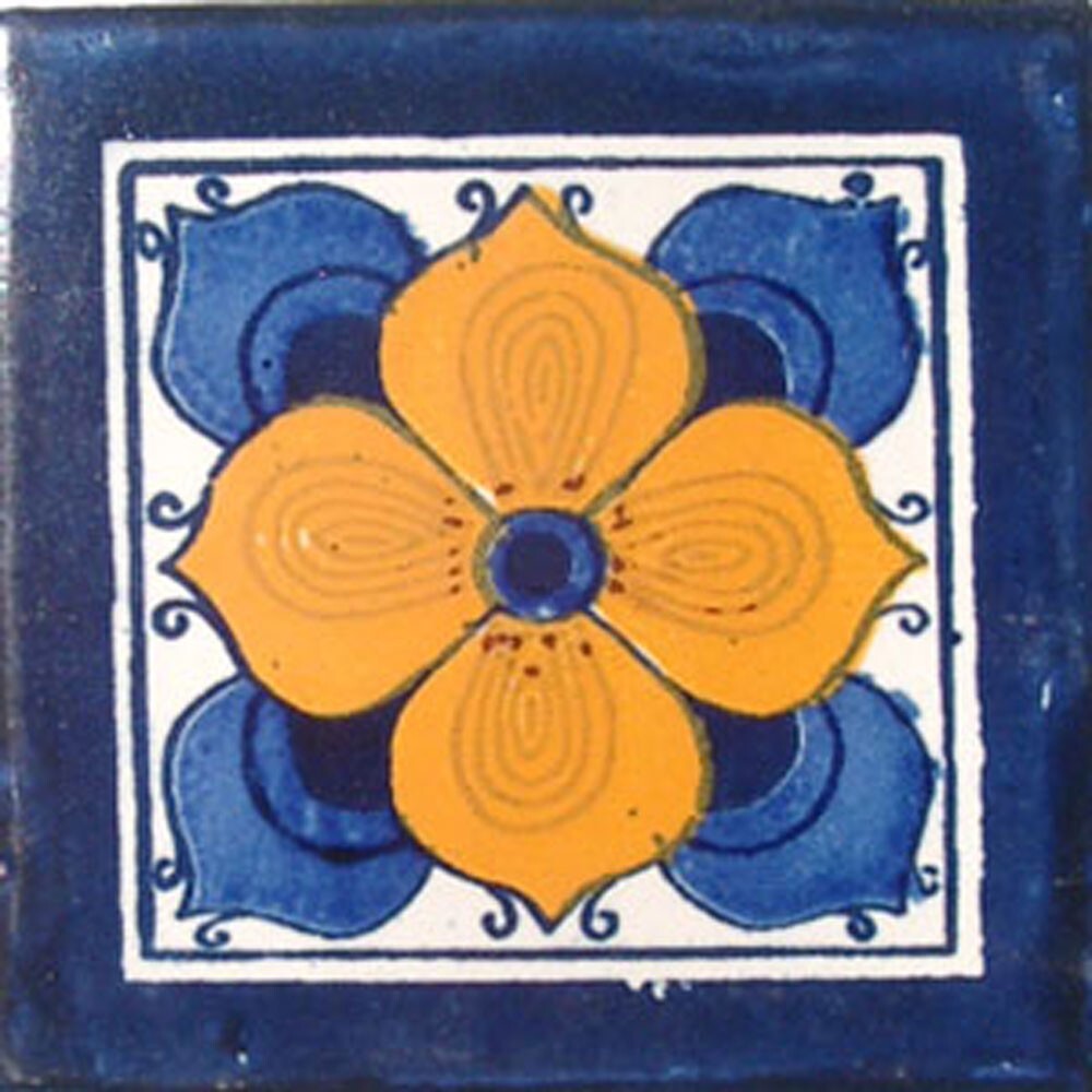 C#010) MEXICAN TILES CERAMIC HAND MADE SPANISH INFLUENCE TALAVERA MOSAIC ART