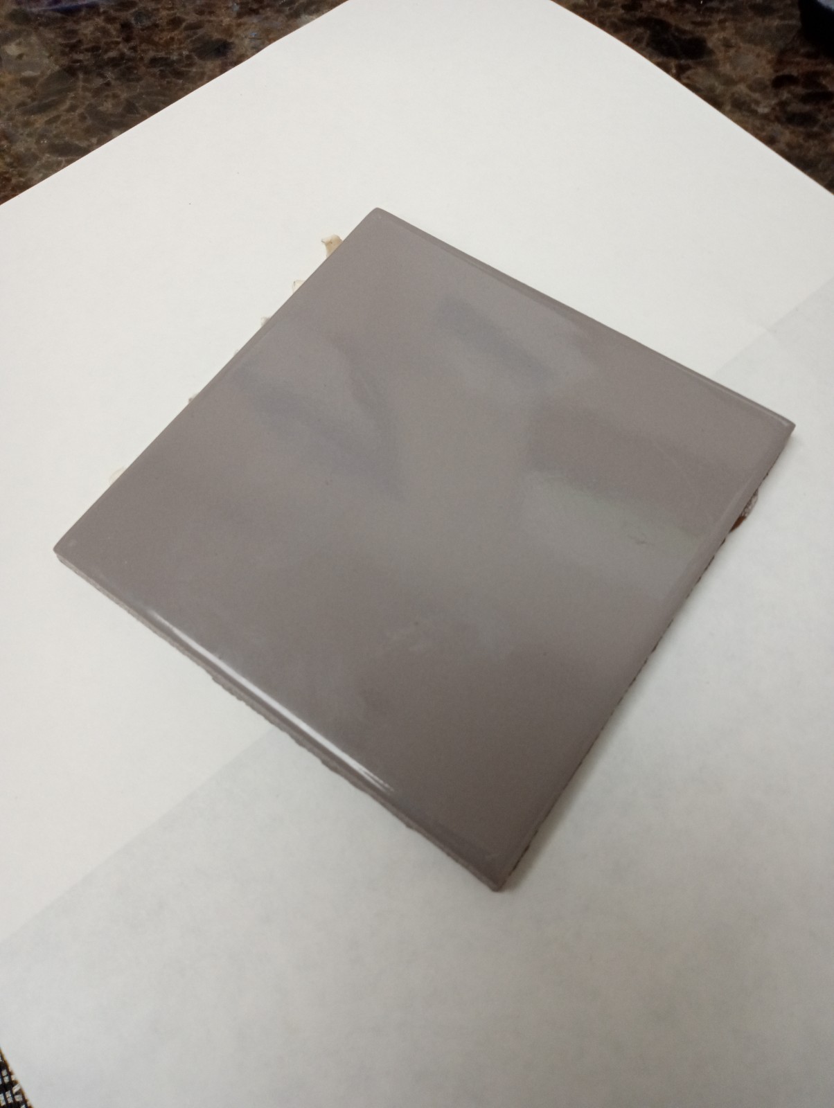 4×4 Tile Glossy Greige Square Wall Remodel Ceramic C#563-454 Sample