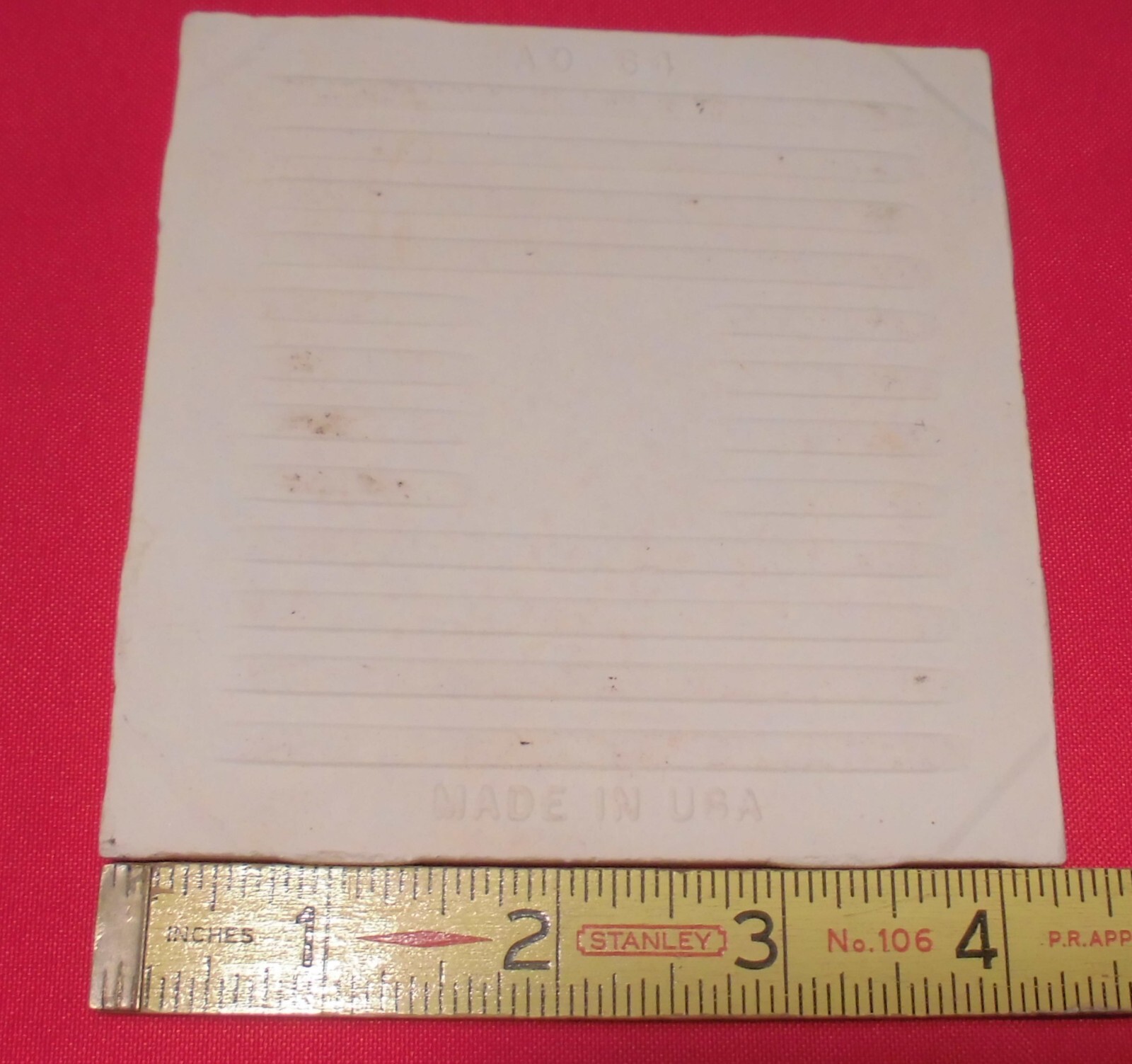 1 pc. *Almond Color* Bumpy Ceramic Tile: Tuscany; by American Olean 4-1/4″ NOS