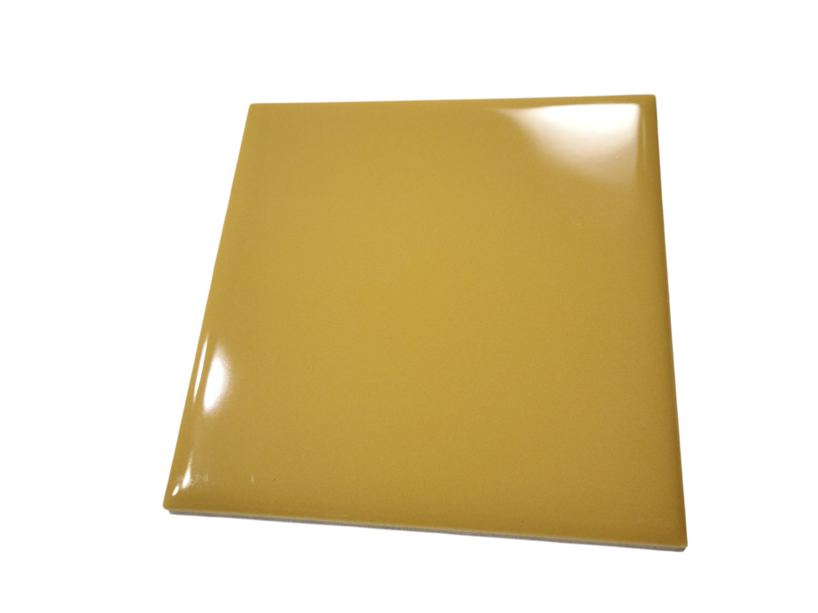 Orange Ceramic Tile 4.25 in Subway Square Mid Century Modern Mustard Goldenrod