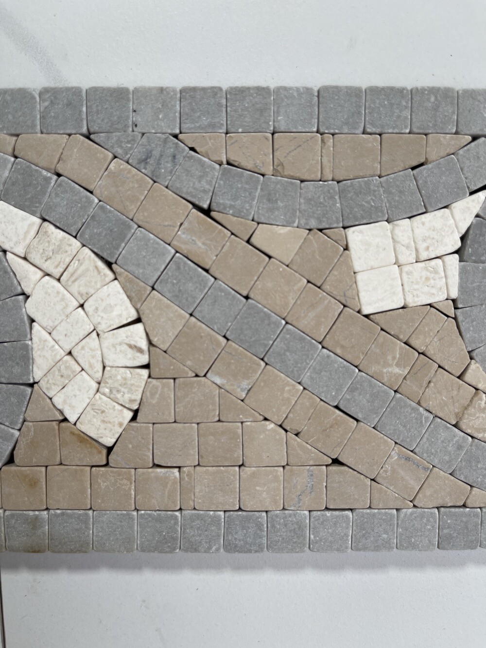B3080T Marble Mosaic Border Bathroom Accent Listello Tile Swirl 4×12 Tumbled