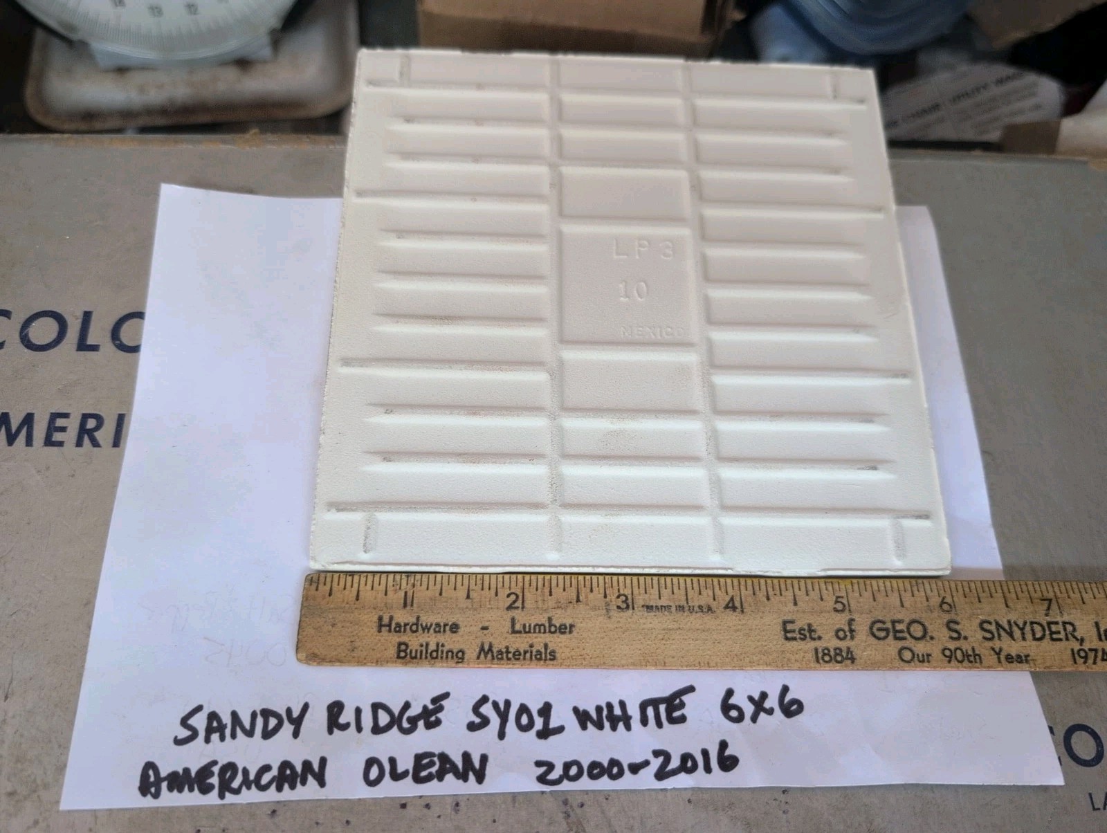 2 pcs American Olean Ceramic Tile Sandy Ridge series “White” SY01 6″ Square