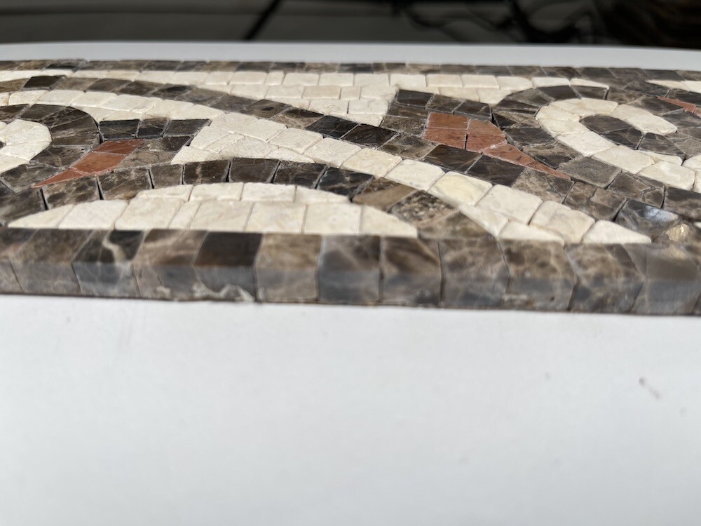 B0039PT Marble Mosaic Border Listello Accent Tile Waltz Beige 4×12 Polished