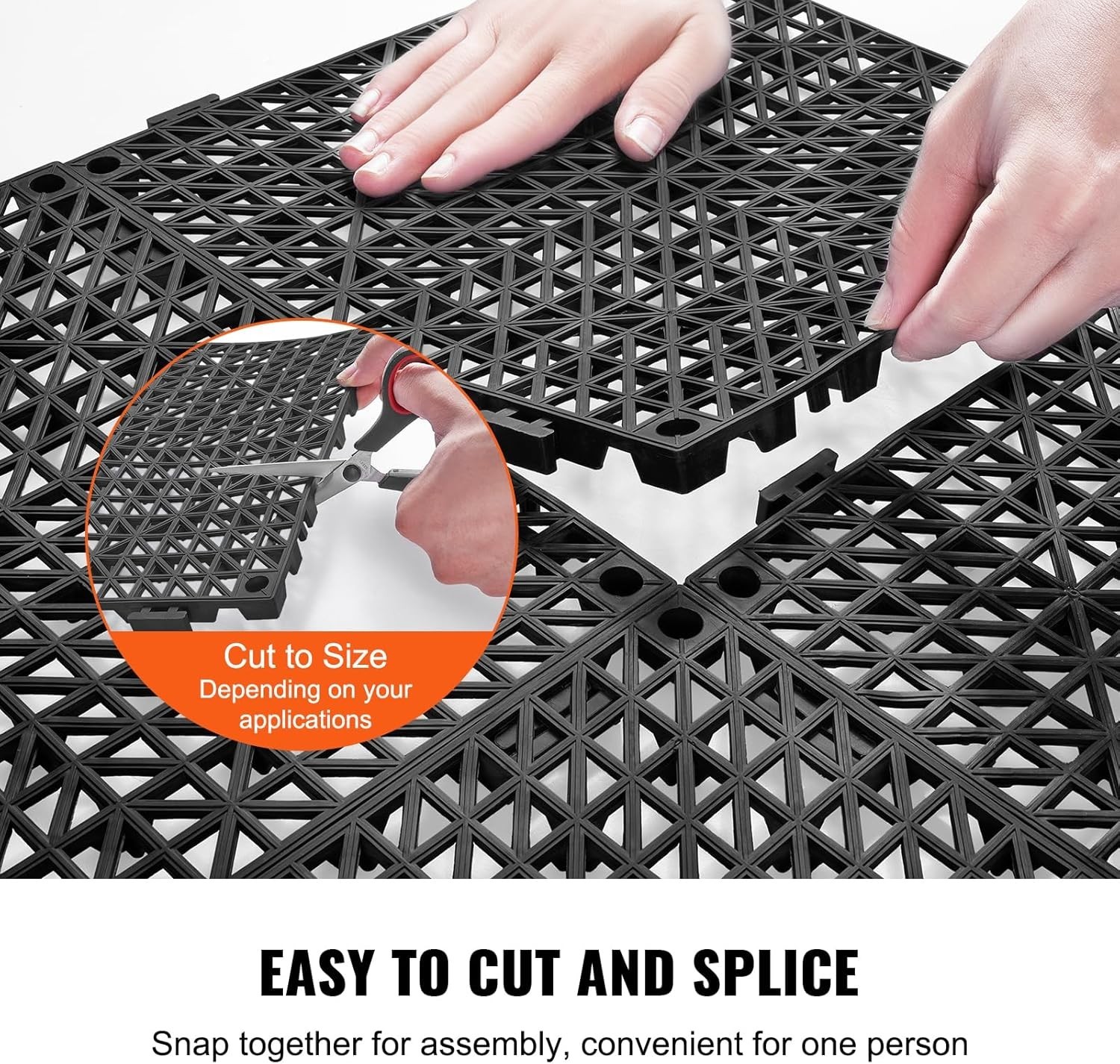 Interlocking Tile 55PCS Black, Drainage Tiles 12″ x 12″ Splicing, Soft PVC In…