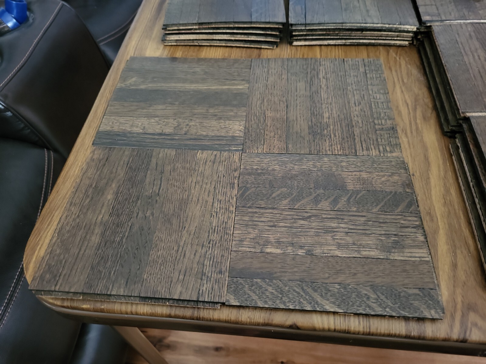 Color Tile Solid Oak Parquet Floor sable classic walnut 7 tab 6x6x5/16″ 22 sq ft