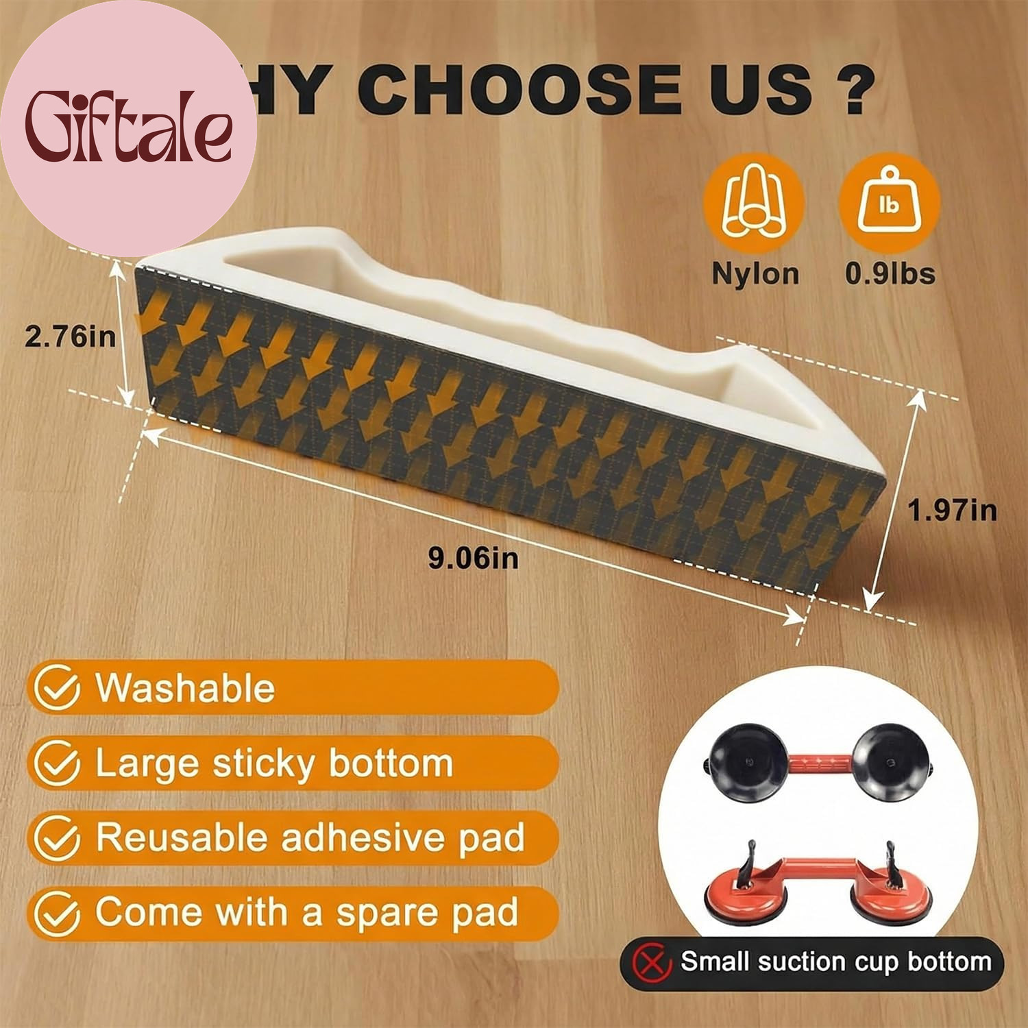 Floor Gap Fixer Tool Kit – Heavy-Duty Plank Grabber & Washable Adhesive Pad for