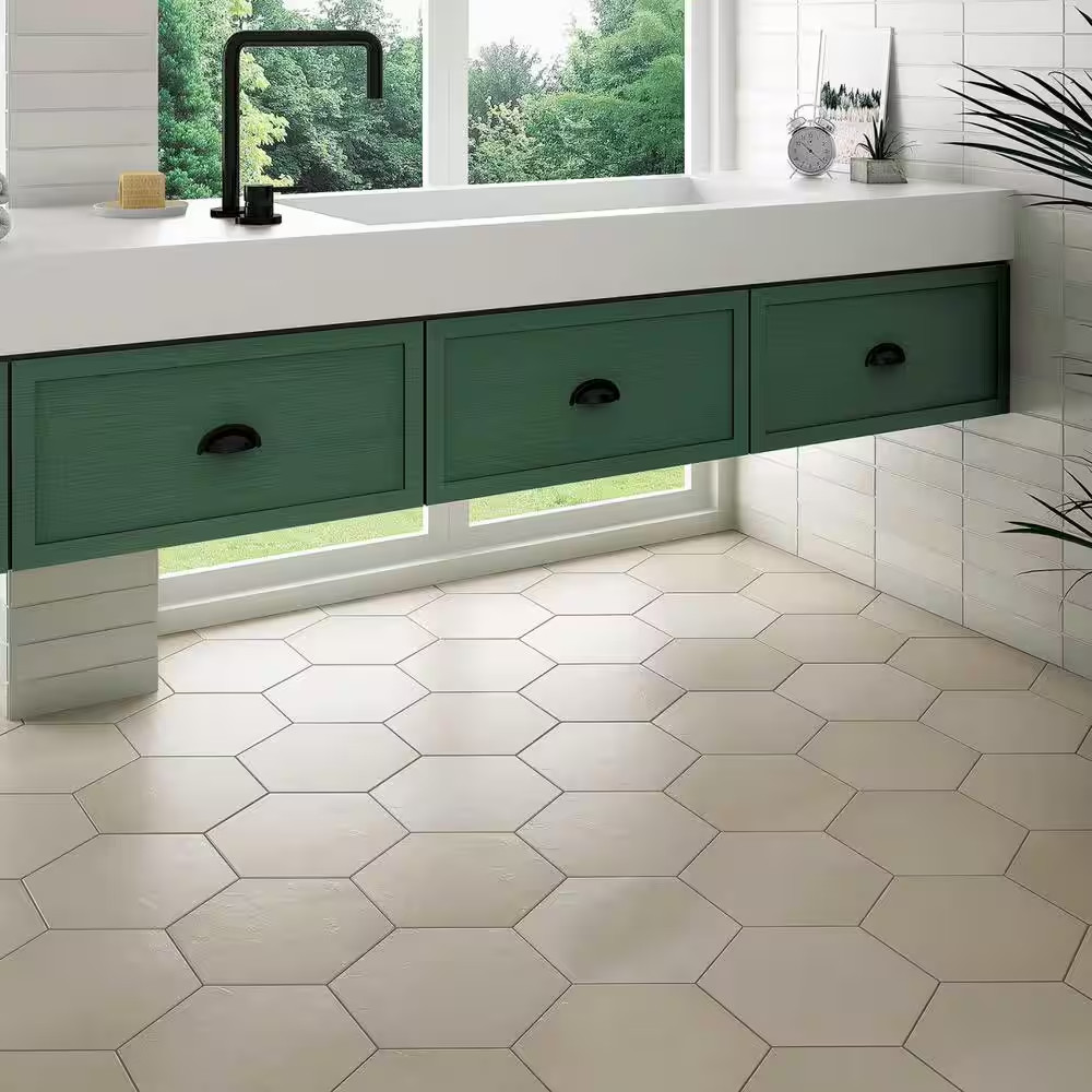 Makoto Hexagon 10 In. X 10 In. Matte Tatami Beige Porcelain Floor Tile (10.76 Sq