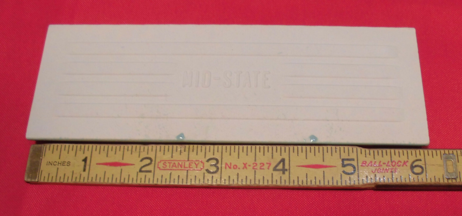 1 pc. Vintage *Fern Green* 2” X 6” Matte Ceramic Bullnose Tile by Mid-State Co.