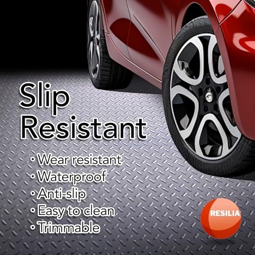 Heavy Duty Garage Floor Runner & Protector Mat – Slip Resistant Diamond Plate