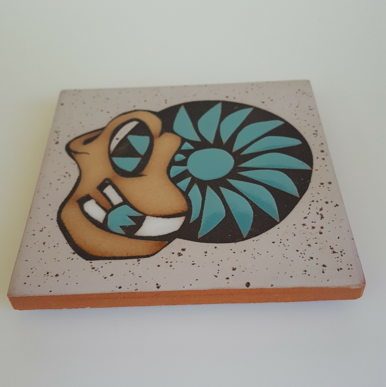 Mag Mor Studios Hand Painted Tile Southwestern Art 4×4 Trivet Coaster Hot Plate