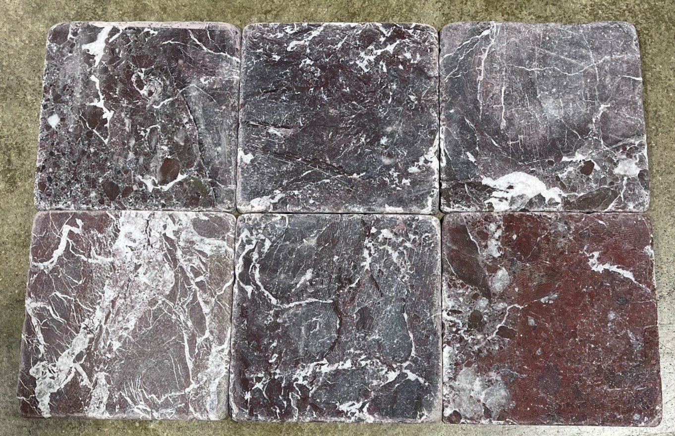 Purple Rosso Levanto Natural Stone Tile Kitchen Remodel Hall 6×6 (1 Tile) T-98B