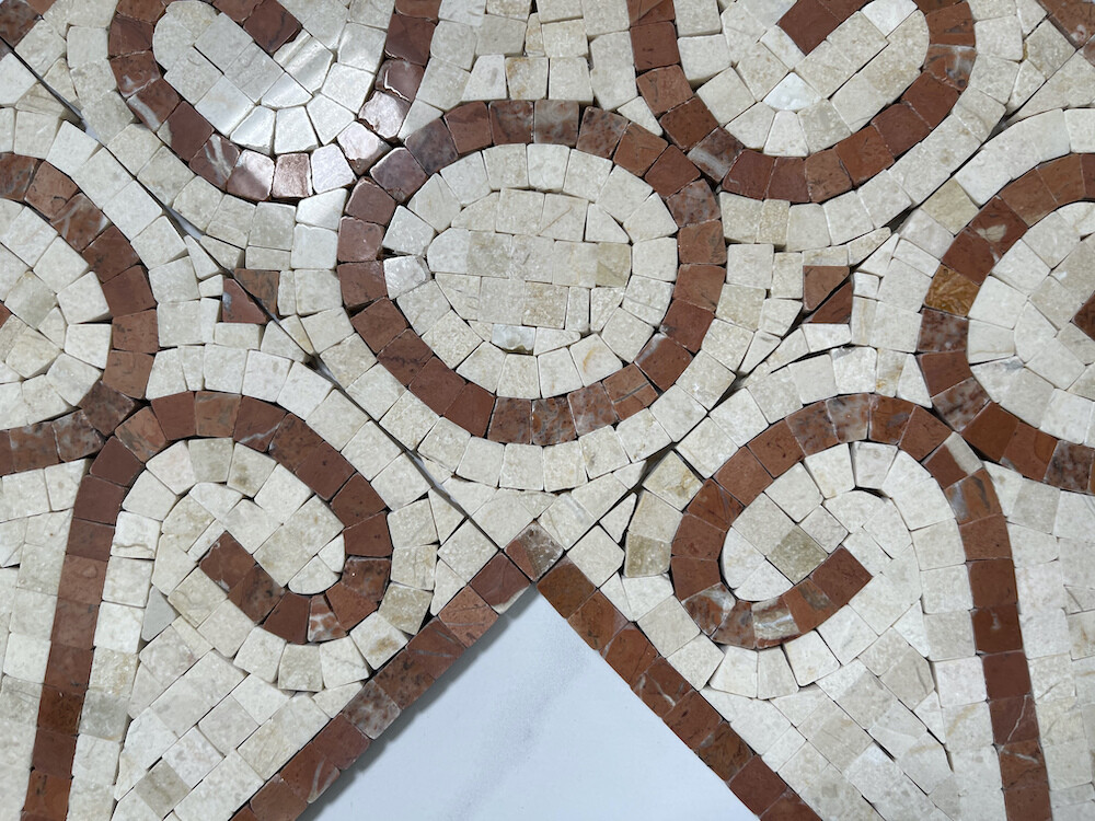 B0014P Marble Mosaic Border Listello Tile Everlasting Rojo 7.1×15.7 Polished