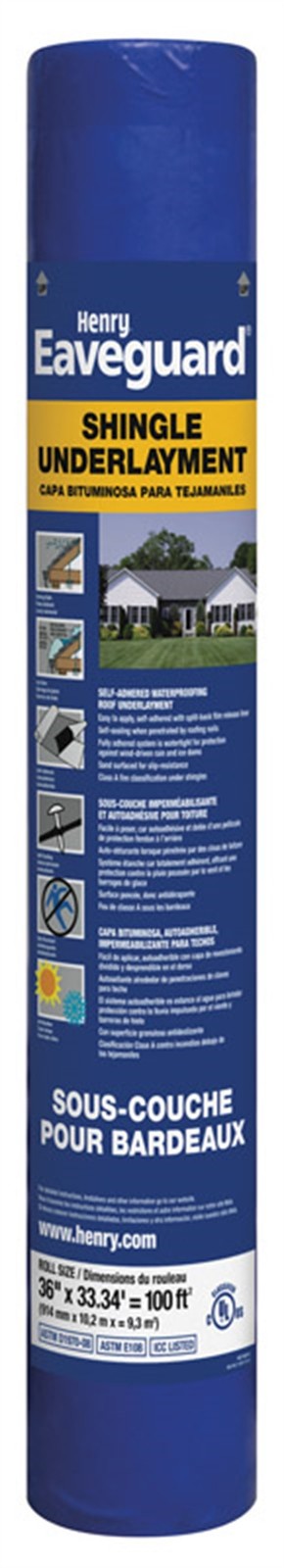 Henry HE740915 100 sq. ft. Self-Adhesive Shingle Underlayment 33.3 L x 3 W ft.