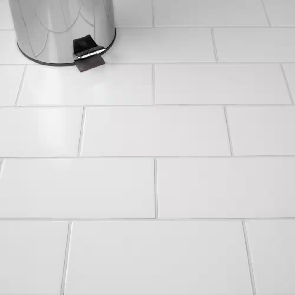 Piscina Brick Blanco Brillo with Biotech 4-3/4 In. X 9-5/8 In. Porcelain Floor a