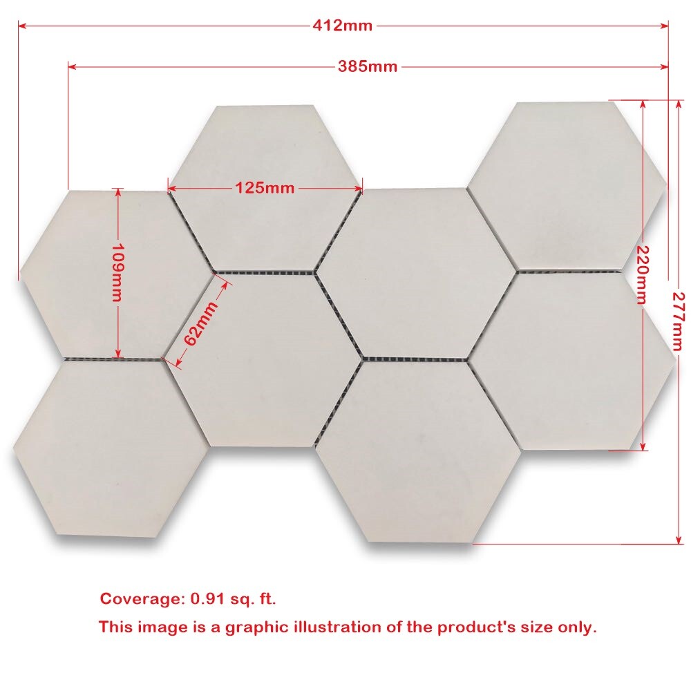 G35XH 5″ Hexagon Calacatta Marble Honed Venato Calacatta Gold Wall Floor Tile