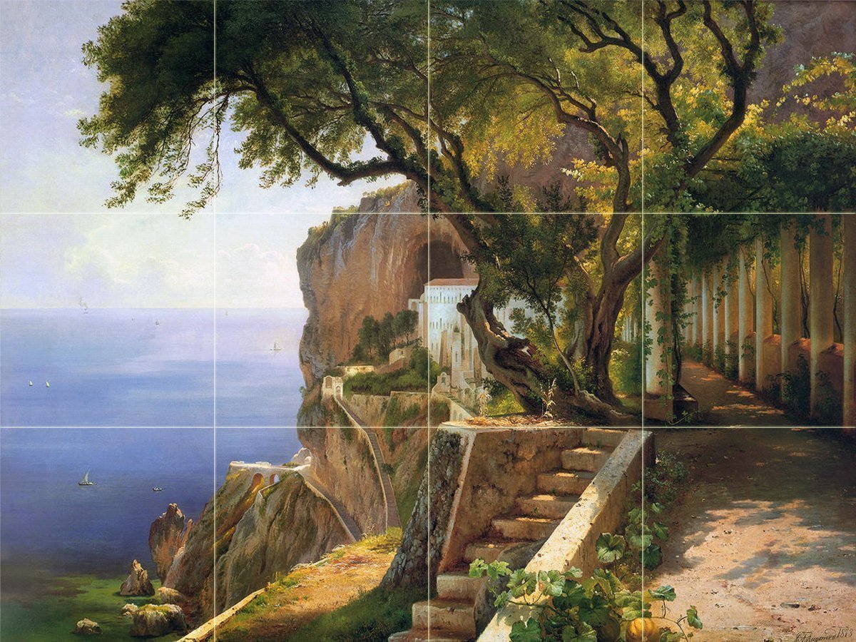 Pergola in Amalfi Tile Mural Kitchen Bathroom Wall Backsplash Art 24×18