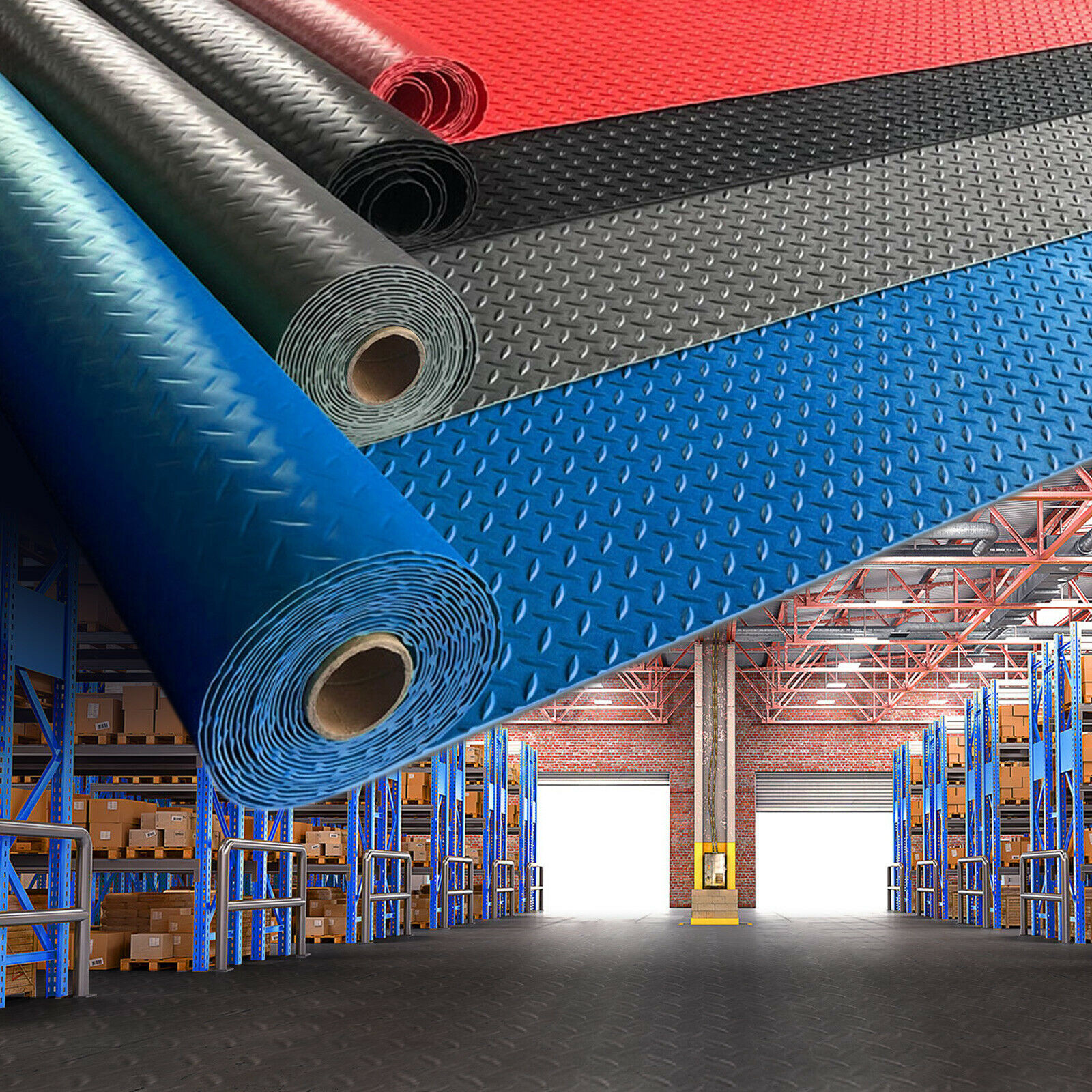 Garage Flooring Mat Roll Trailer Floor Covering Flooring Raised Anti-Slip Mat
