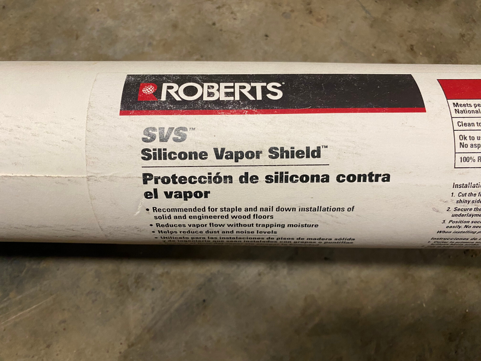 FLOOR Moisture Barrier 200 sqFT 31.5″x 76.25′ x 6 mil ROBERTS 70-198 Silicone