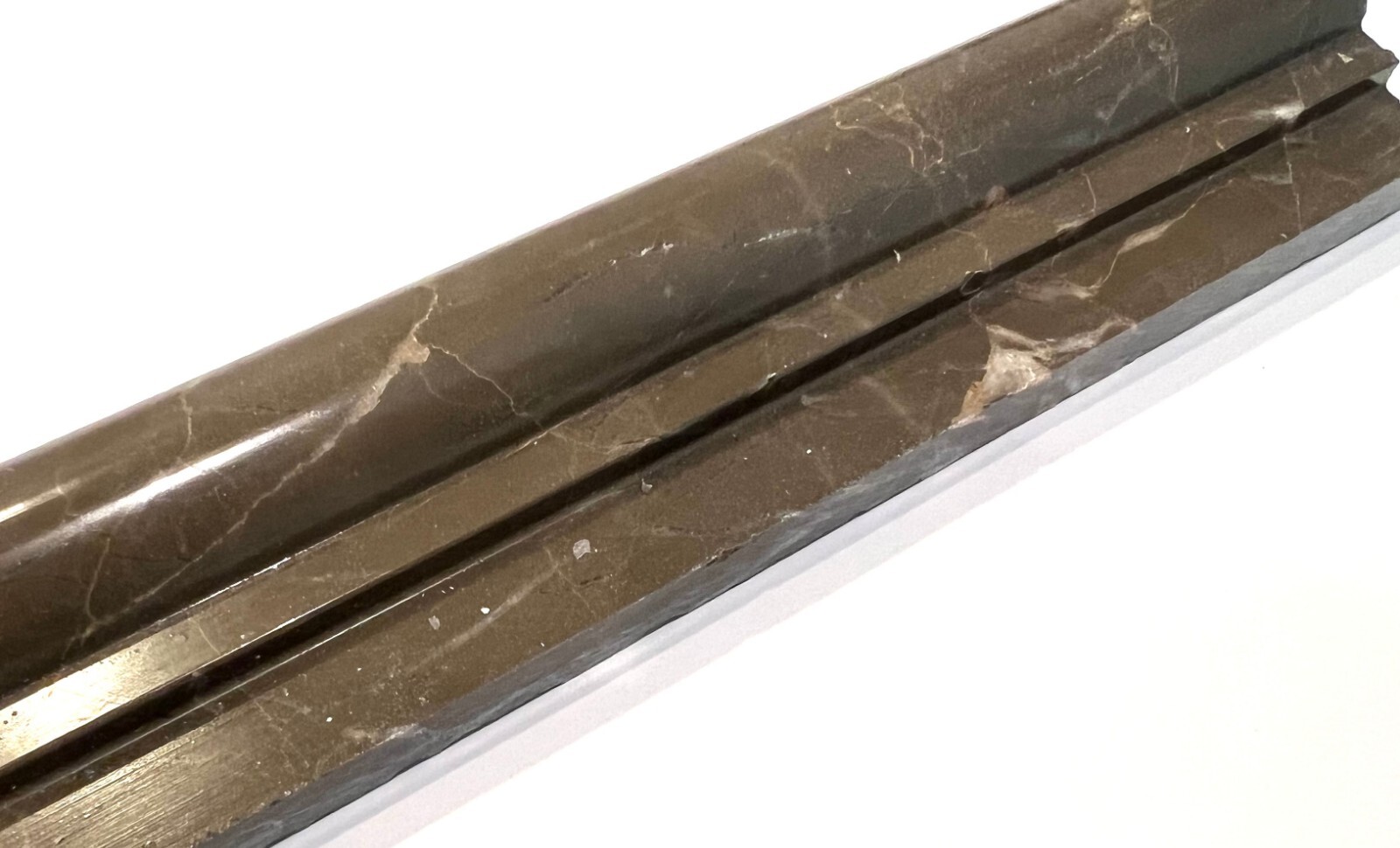 2X12 Smoky Brown Polished Marble Ogee Chair Rail Profile Molding Wall Trim Piece