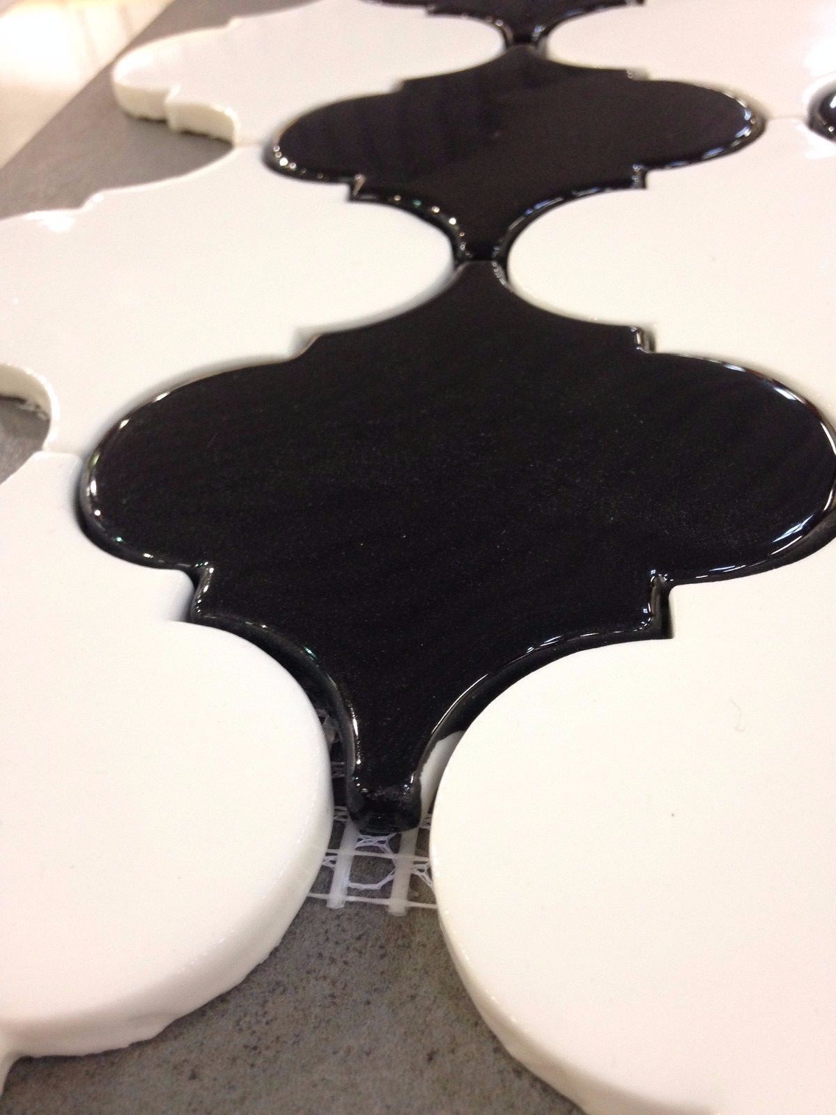 Black White Arabesque Ceramic Mosaic Tiles Kitchen Backsplash Bathroom Tile