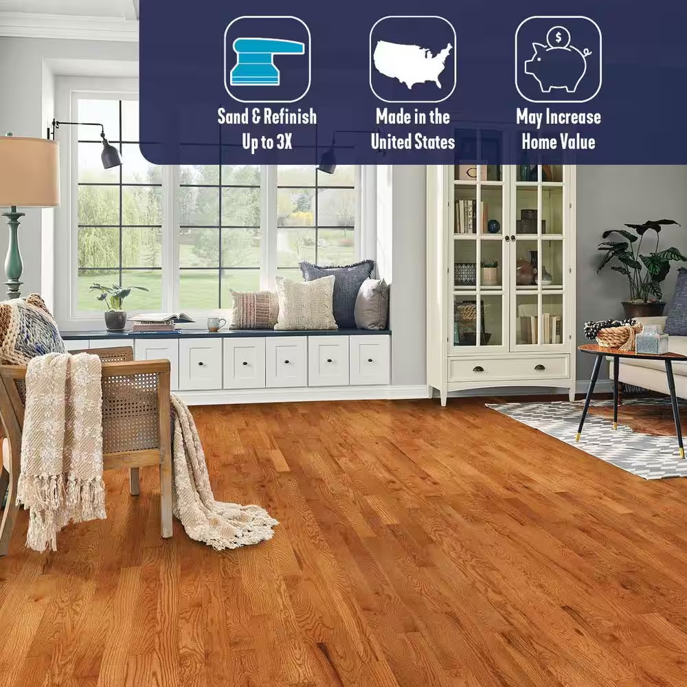 Plano Gunstock Oak 3/4 In. T X 2-1/4 In. W Smooth Solid Hardwood Flooring (20 Sq