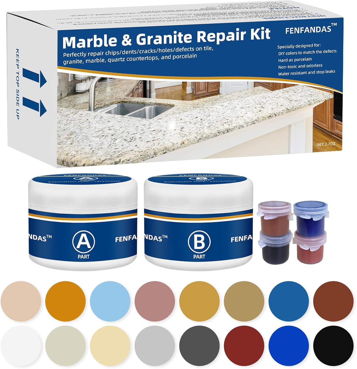 Marble and Granite Repair Kit Porcelain Marble Stone and Quartz Countertops Repa