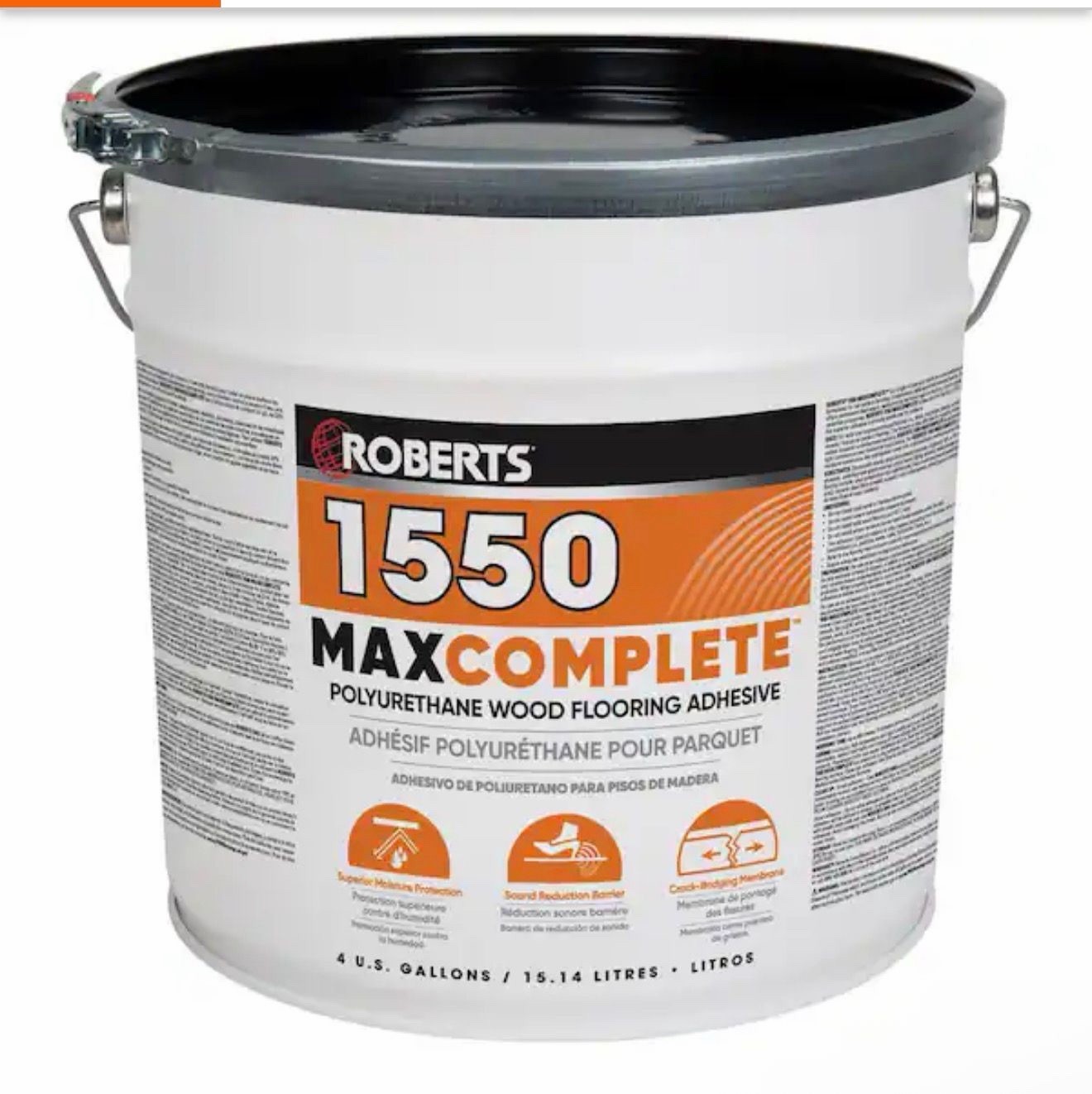 Roberts 1550 MAX COMPLETE Polyurethane Wood Flooring Adhesive 4 Gallon Bucket