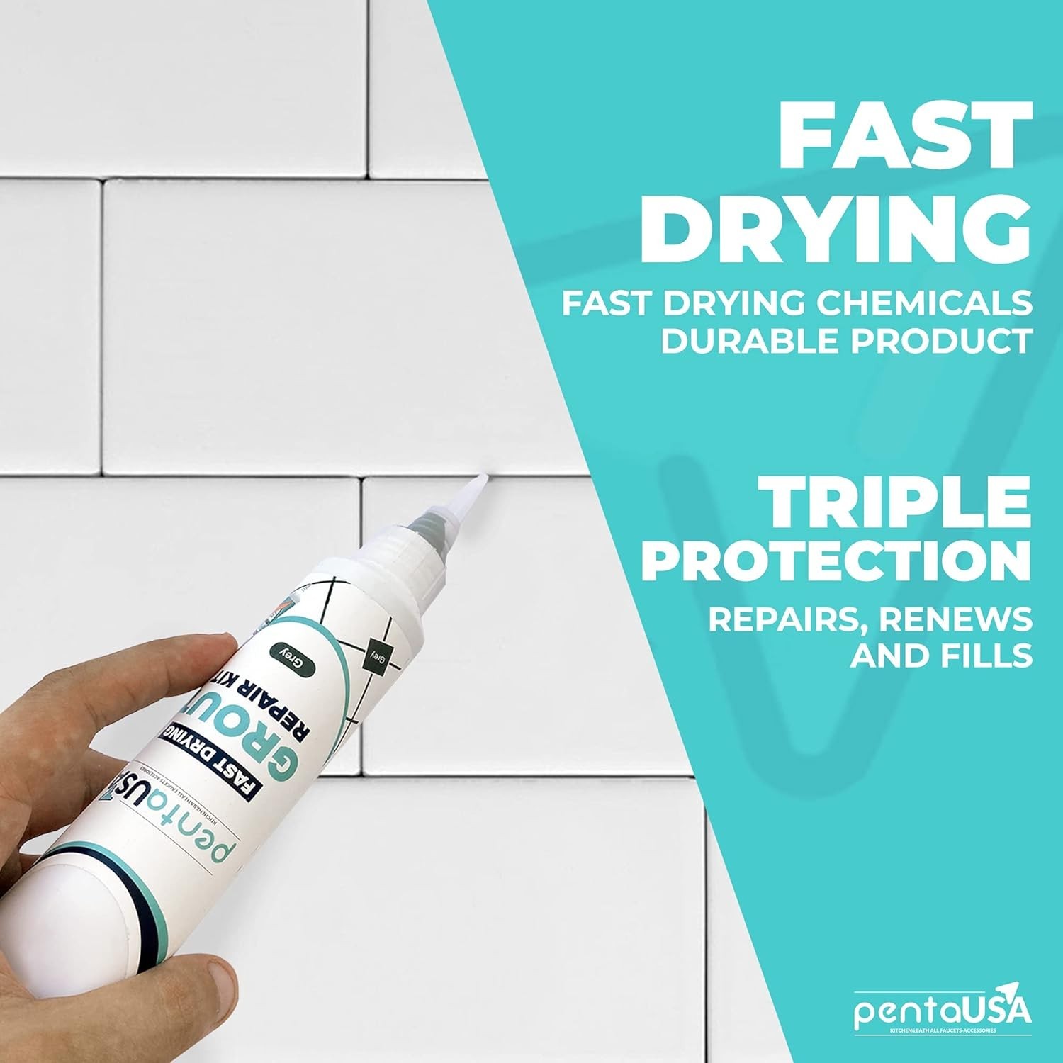 Tile Grout Repair Kit – Premixed Acrylic Sanded Grout for Bathroom,Shower&Kit…