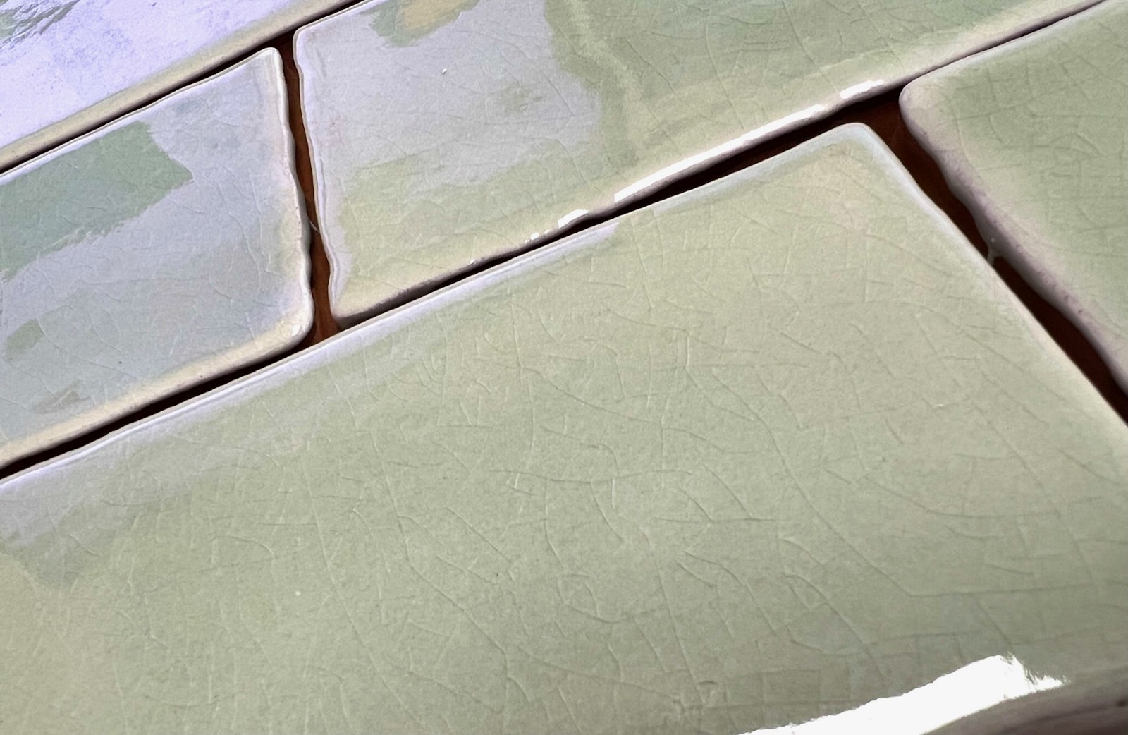 3×6 Sage Greeen Crackled Glaze Ceramic Tile, Backsplash Décor Kitchen(By Piece)