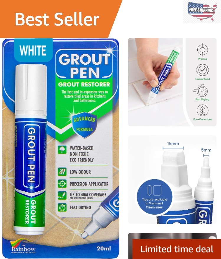 Easy Grout Restoration: 20mL Waterproof White Paint Pen for All Tile Surfaces