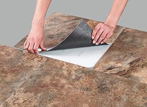 Majestic Self Adhesive 18-Inch Square Vinyl Floor 18″x18″ Rustic Copper Slate