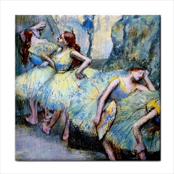 Ballet Dancer Ceramic Tile Set of 6 Backsplash Tiles Edgar Degas Art