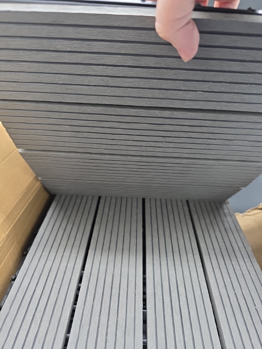 Cement Composite Deck Tiles 12×12 Interlocking Outdoor 6pc