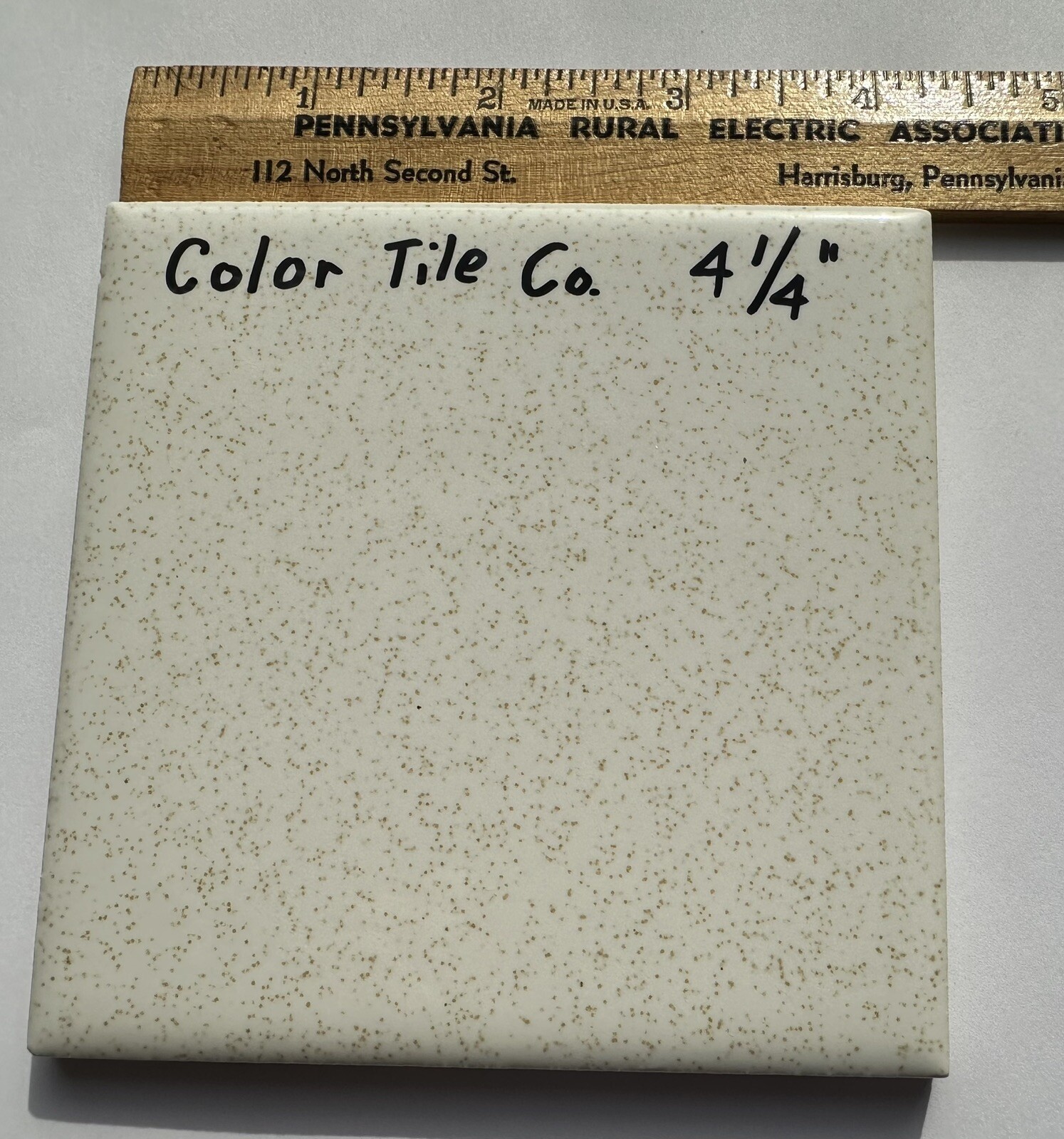 1 pc. Gold Dust: by Color Tile Co. 4-1/4″ Glossy Ceramic Tile: Made 1970’s-90’s